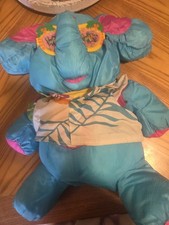 Fisher Price Wild Puffalump Blue Elephant Plush 18" Stuffed Toy 1987 Vintage