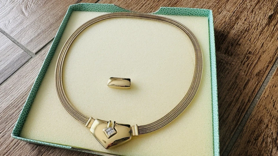 Pierre Lang Magnetcollier Kette Halsreif Gold Strick Magnet Collier 2 Motive - Bild 4 von 4