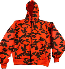 Vtg USA Made Blaze Camo Hoodie Gross Galesburg Full Zip Nylon Lined Mens M