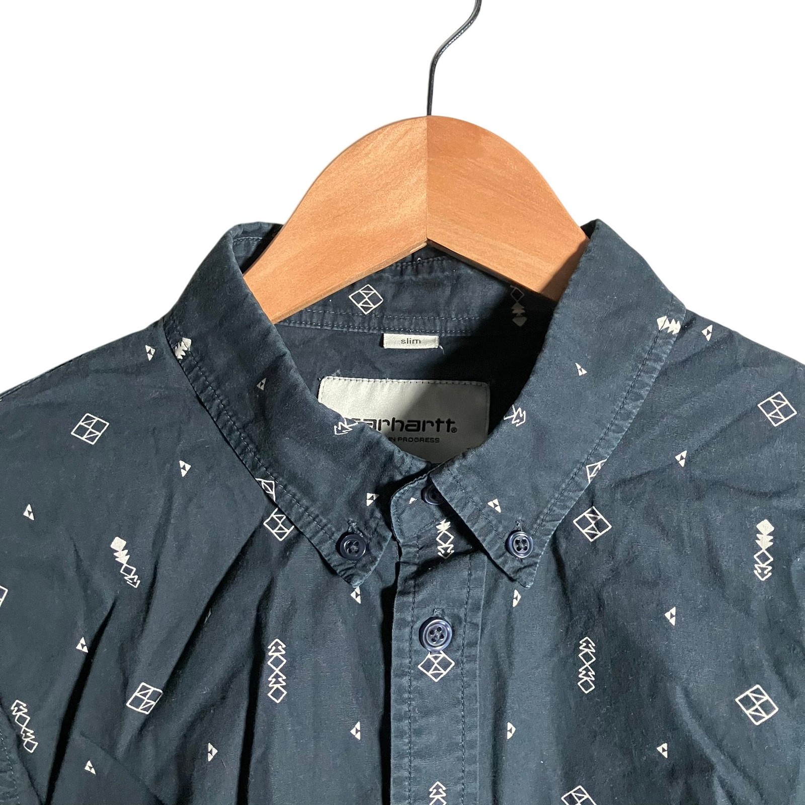 Carhartt WIP Shirt Men's Size M Blue Slim Fit Patterned Casual Button Down thumbnail 6