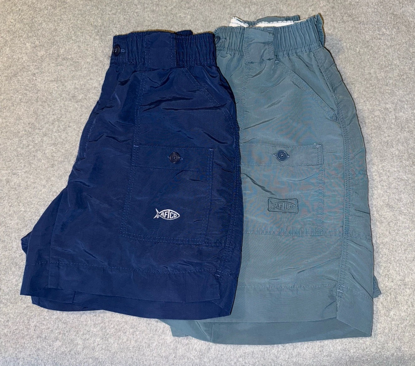 AFTCO M01 Original Fishing Shorts LOT Blue Nylon Men 28 Quick Dry Utility INSEAM