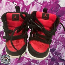 Nike Jordan 1 Mid Black/Fire Red-White TD Toddler Size 4c Air Pre Owned
