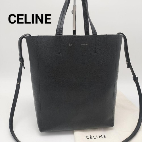 CELINE 2Way Bag Leather Black Women's Used From Japan