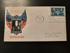 1947 Benjamin Franklin Crosby Cachet Philatelic Aux New York NY Wapakoneta OH