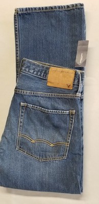 AMERICAN EAGLE AEO Men Relaxed Straight 100% Cotton Denim Jean - 28x28 Dark Blue