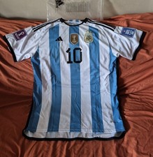 Adidas Lionel Messi Argentina 3 Stars Fifa Soccer Jersey Qatar Size XXXXL 4-XL 