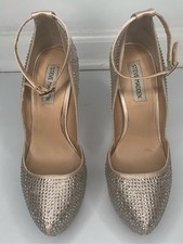 Steve Madden Rose Gold Crystal Ankle-Strap Pumps