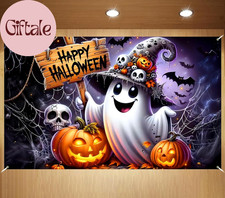 Ghost Pumpkin Photo Backdrop Halloween Decoration for Home Decor