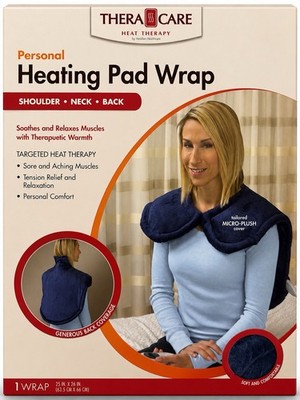 Veridian Healthcare Heating Pad Wrap Navy Blue Micro-Plush 3 Heat Levels