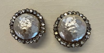 Vintage Miriam Haskell Clip On Earrings In FAIR Condition/ READ 