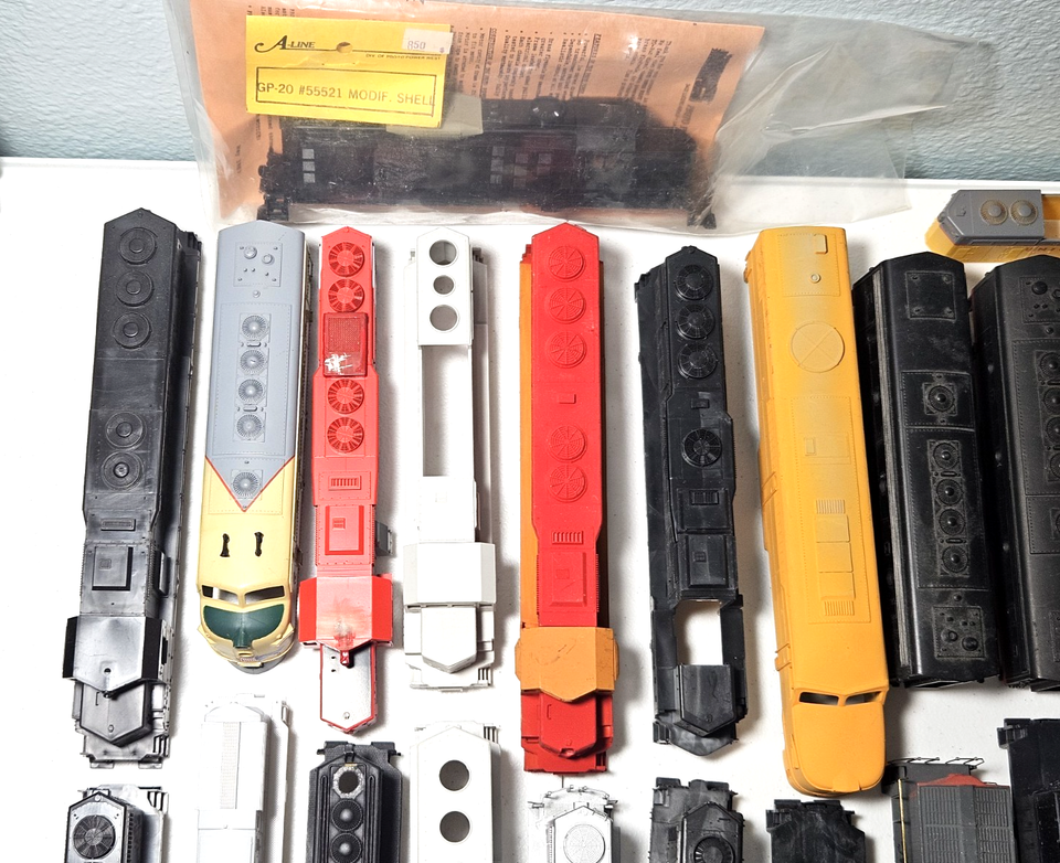 Massive Lot HO Locomotive Engine Undecorated Shells Wheels Parts See ...