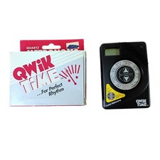 Qwik Time QT-3 Quartz Metronome Black Portable Tested Brand New