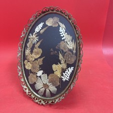 Vintage Oval Frame with Dried Flowers 7.5" X 5.5"