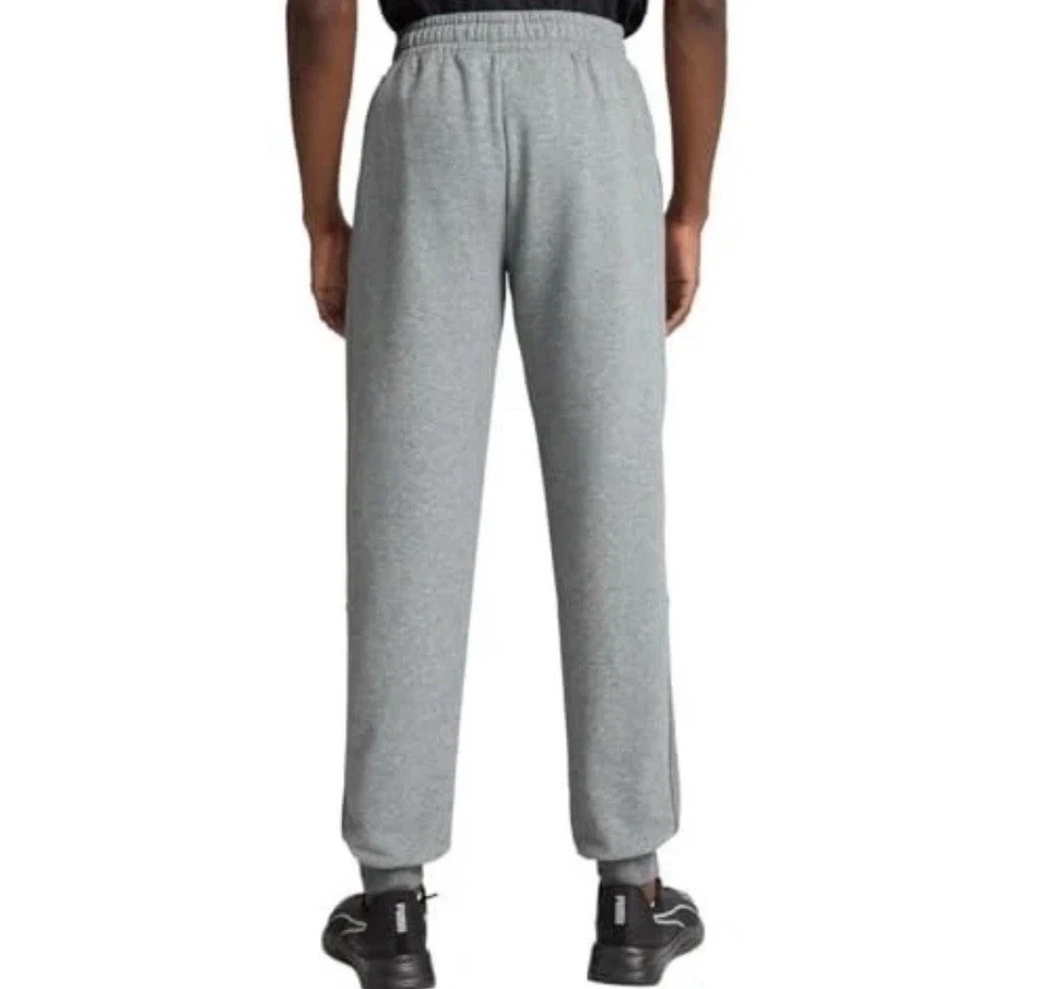 NEW Puma Men's S Fleece Jogger Sweatpants Gray Cotton Blend G1611 thumbnail 2