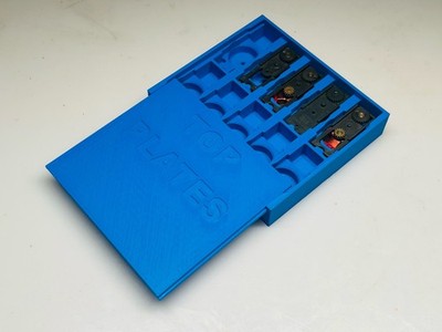SCS Hobbies Aurora Afx Tjet Dash Fray Top Plate Armature Storage Case Blue