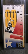 Michael Jordan ● 1989 NBA All Star Game Ticket Stub ● Karl Malone MVP Astrodome 