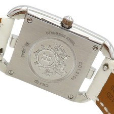 HERMES Cape Cod Watch CC1.210C Quartz Mother Of Pearl Diamond Dial Steel Leather 8