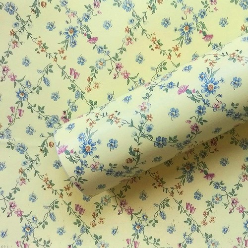 Vintage Yellow Floral Shelf Drawer Liner Self Adhesive Paper Wallpaper for Ki...