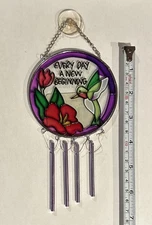 Sun Catcher/Wind Chime Multicolor “Every Day Is A New Beginning “ 3-1/2” Diam.