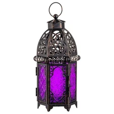 Moroccan Candle Lantern 12.8'' Hanging Lanterns Decorative Indoor Outdoor Vintag