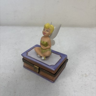 Disney Tinker Bell Trinket Box 75 Years Of Love And Laughter Tink on Book