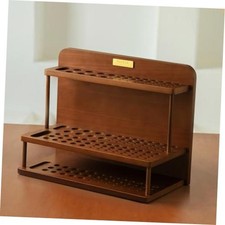 PRO Paint Brush Holder - 2 Tier Wooden Paint Brush Organizer - Large Capacity
