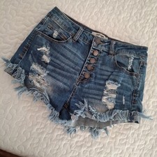 Refuge Distressed Cuffed Denim Short Stretch Destroyed Mid Rise 2 Western Duke