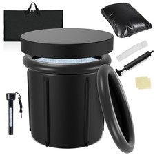 Eisbad Ice Bath Badewanne Eisfass 80cm Eistonne 390L mit Abdeckung Faltbare