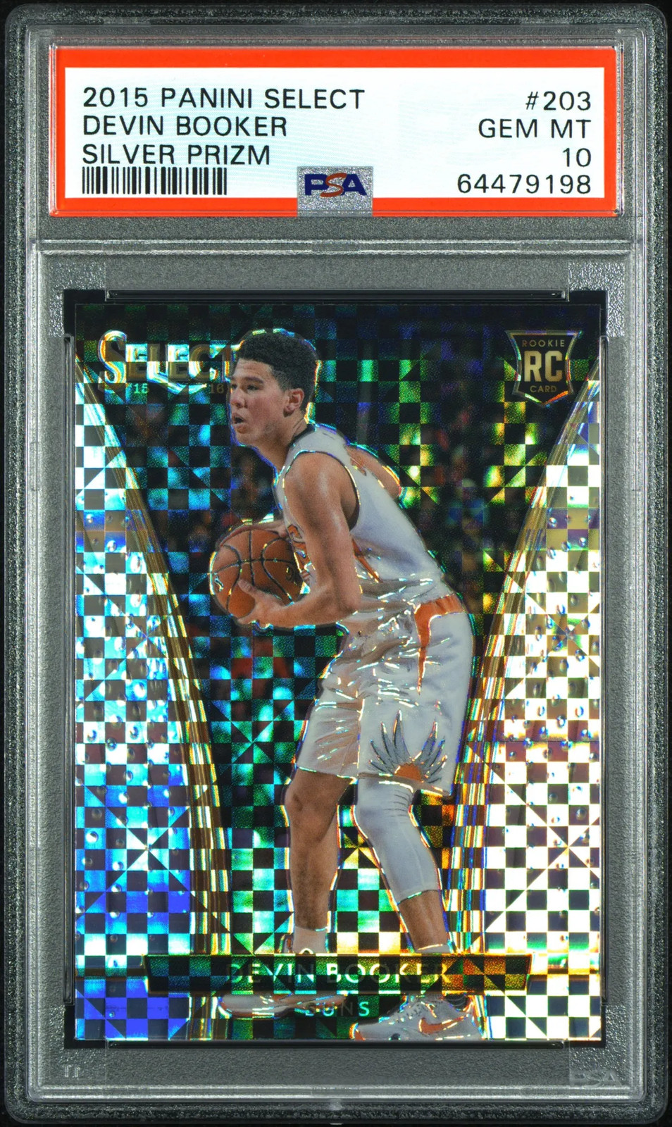 PSA 10 2015 Panini Select Devin Booker Silver Prizm Courtside Rookie RC #203