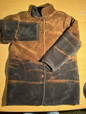 Denali Reversible Heavyweight Fleece Jacket Medium Aztec Mountains Brown