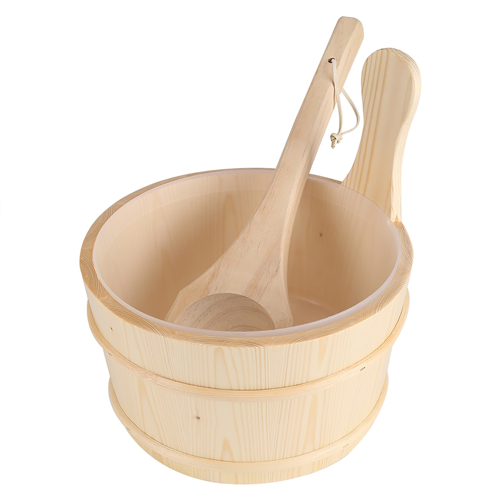 1 Natural Wooden Sauna Bucket Ladle Set For SPA Bath Recommended