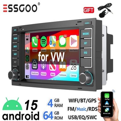 Android 15 4+64GB GPS Navi 7'' Autoradio RDS FM Carplay für VW Touareg 7L 2002-09