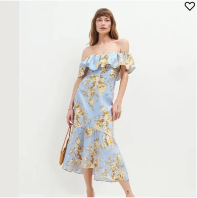 Reformation Baela Floral Midi Dress in Heavenly 0 NWOT | eBay