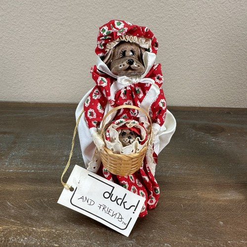 1980s Hound Dog Porcelain Face Handcrafted Christmas Ornament Set By Just Ducky - Picture 6 of 17