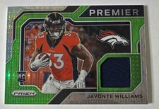 2021 Panini Prizm Javonte Williams Premier Jerseys Neon Green Pulsar #PJ-15 RC