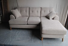 New Next Parker Buttoned Chaise Corner Sofa Tweedy Chenille **Delivery Possible*