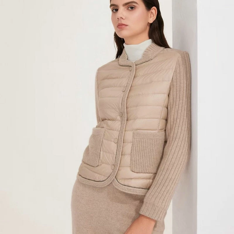 Brunello Cucinelli Mujer Nueva Plumón de Ganso Cachemira Cuello Alto Chaqueta Cálida Foto 3 de 4