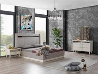 Schlafzimmer Set Weiß Designer Hochwertig Bett Kommode 2X Nachttische