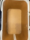 Vintage Green Stripe Picnic Basket, Wood Lid, White Metal Handles — photo 7