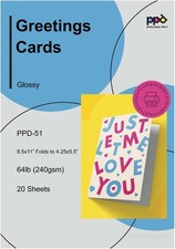 PPD Greeting Card Paper, Printable Greeting Cards for Inkjet Printer, A4, 8.5 x