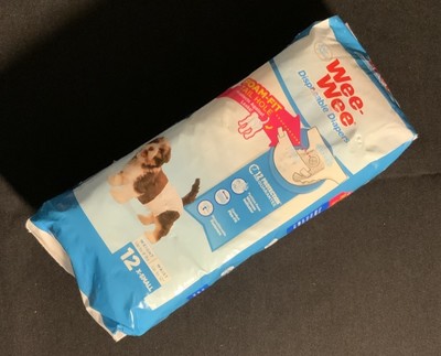 Four Paws Wee Wee Disposable Diapers Foam Fit Tail Hole X-Small 12 ct #1719C