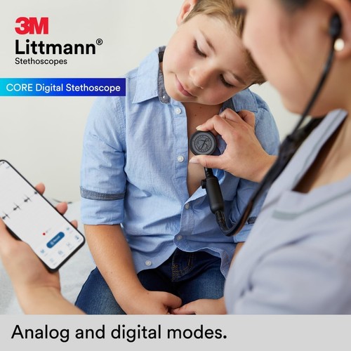 3M™ Littmann® CORE Digital Stethoscope, Black Chestpiece, Tube, Stem - Picture 5 of 8