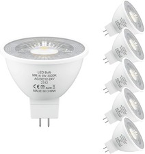 MR16 LED Bulbs, AC/DC 12V, 5W = 40W 500LM, Warm White 3000K, 6 Pack