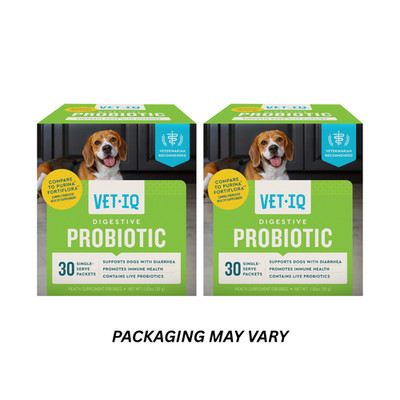 2x VetIQ Digestive Probiotic Powder for Dogs 30 Single-Serve Packets EXP 8/26