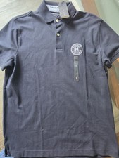 Tommy Hilfiger Navy Solid Short Sleeve Collared Knit Polo Shirt Logo S