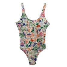 Old Navy Swimsuit Womens XL Multicolor Tropical Print One Piece Scoop Back Lined