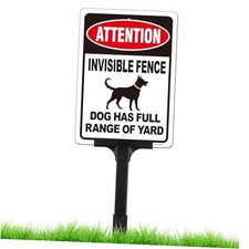 Attention Invisible Fence Dogs Sign with Black and Red-1Pack-42" x 7"