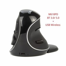 Image of M618PD Wireless+ BT Ergonomic Vertical Rechargeable Mouse 4000DPI 6 Buttons Remo