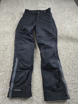 First Gear Motorcycle Pants 30 Mens Black Reflective Padded Armoured Knee