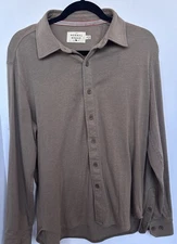 The Normal Brand Men's Medium Brown Casual Button Down Shirt Stretch Cotton